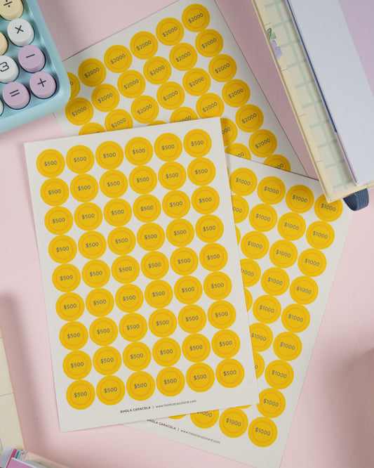 Set de Stickers Reto de Ahorro