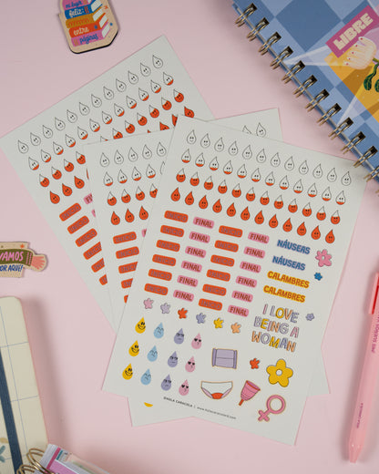 Set de Stickers Ciclo Menstrual