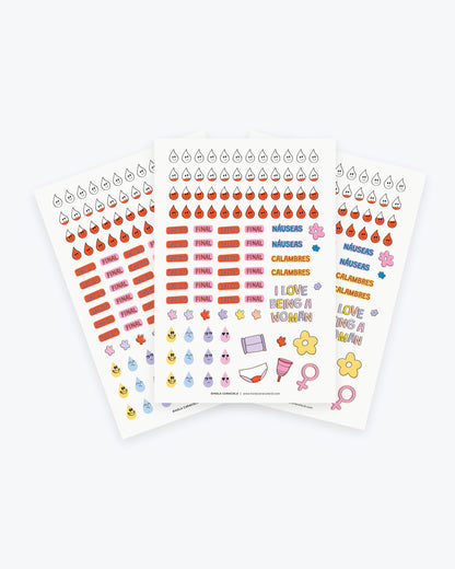 Set de Stickers Ciclo Menstrual